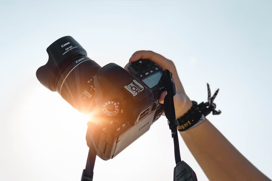 Hand holding  camera